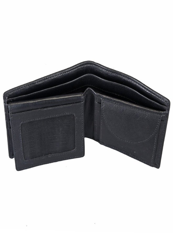 Adamis Bifold Men’s Wallet with Flip ID, with 6 Card Slots and 2 Compartments, Black - Image 4